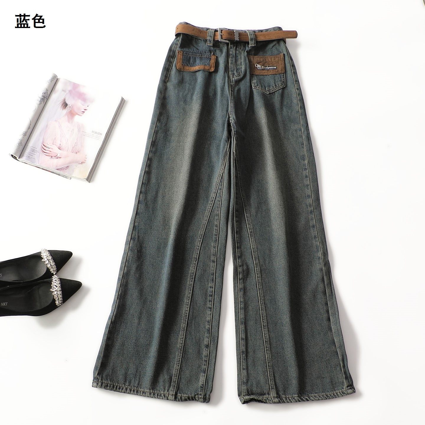 413493新款南油欧货高端女装洋气高腰潮款阔腿女裤春长款牛仔裤,女装/女士精品,牛仔裤,淘宝优惠券,粉丝福利购,淘宝优惠卷