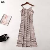 深圳女印花吊带裙加长款 238106 夏连衣裙 V领