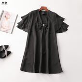 夏醋酸纤维连衣裙 深圳女长款 短袖 241798 V领断码 清仓