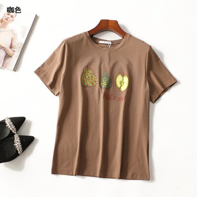 249727 夏T恤 女中长款短袖套头.L.XL.2XL.3XL.4XL