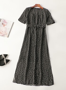 245900 夏加长款圆领短袖连衣裙