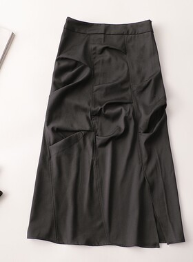 409604南油高端欧洲站高货女装轻奢洋气设计感秋加长半身裙