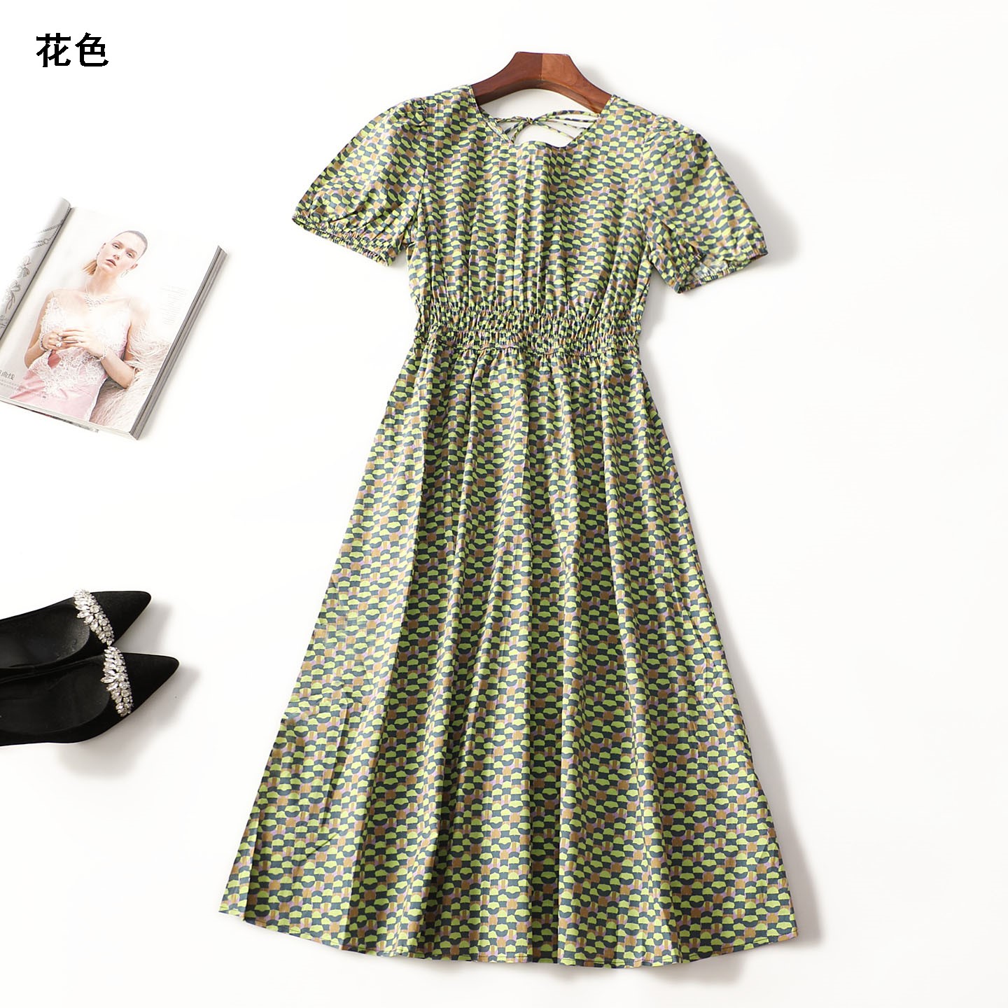 506579 夏连衣裙 女加长款短袖套头
