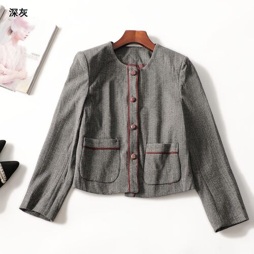 246992 秋外套 女中长款长袖单排扣.S.M.L
