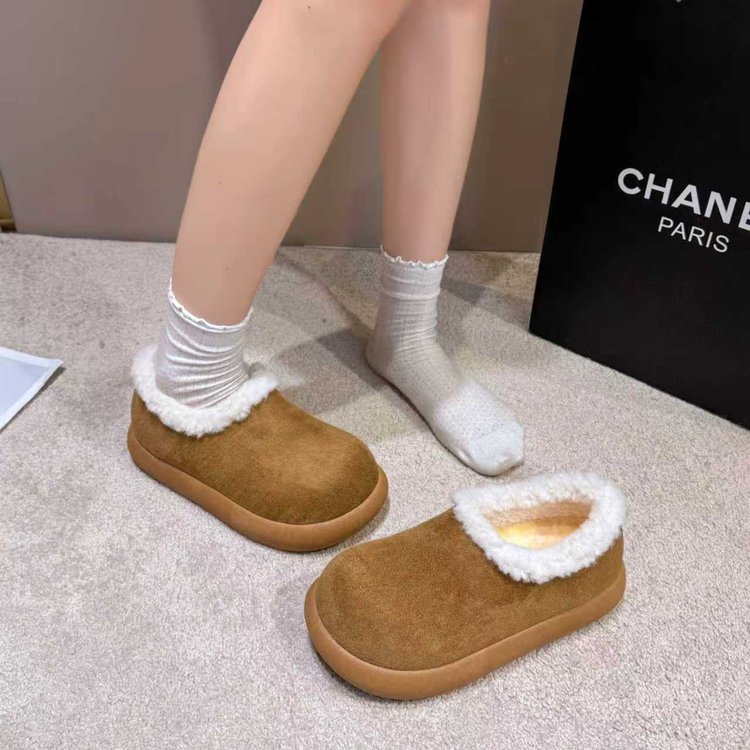 2025冬季新款中跟(3-5cm)松糕底单鞋深口牛反绒磨砂皮