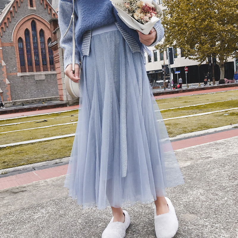 ins超火的半身裙女秋冬2018新款超仙温柔仙女裙纱裙百褶裙蛋糕裙|msdalam kategori Butik wanita / wanita, skirt - dari Buy2taobao.com untuk memberikan perkhidmatan ejen Taobao profesional membeli