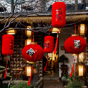 大红灯笼2026新款吊灯大门口一对过年新年装饰品春节阳台户外挂饰