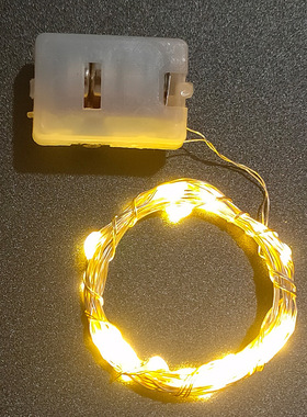 圣诞节装饰品白色铜线led彩灯电池盒3米黄色暖光灯网红圣诞树配饰