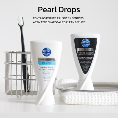 贝嫂同款 英国PEARL DROPS倍洁丽牙膏 小蓝V 冰美式 清新口气去黄