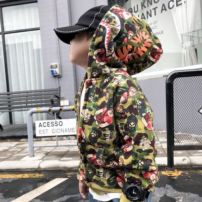 迷彩抓绒童装迷彩抓绒外套日系