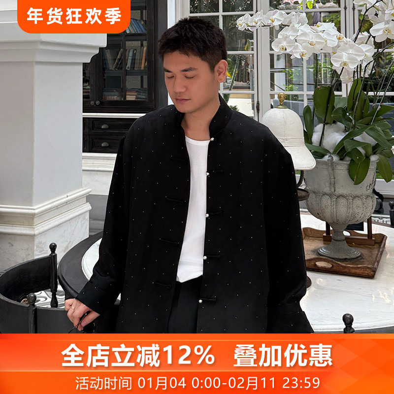 星辰三重门银通正娟桑蚕丝复古外套盘扣夹克中山装国风高端男唐装,男装,唐装,淘宝优惠券,粉丝福利购,淘宝优惠卷