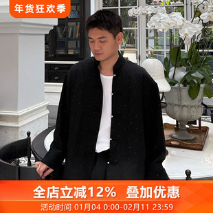 星辰三重门银通正娟桑蚕丝复古外套盘扣夹克中山装国风高端男唐装