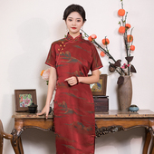 山海人间三重门32姆米宋锦真丝民国风古法高端大气旗袍精致国潮女