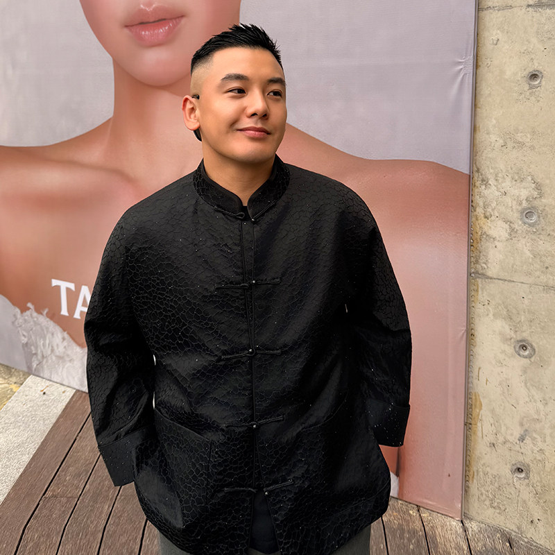 墨集三重门新中式男装宋锦复古外套高端丝毛秋冬上衣盘扣国潮唐装