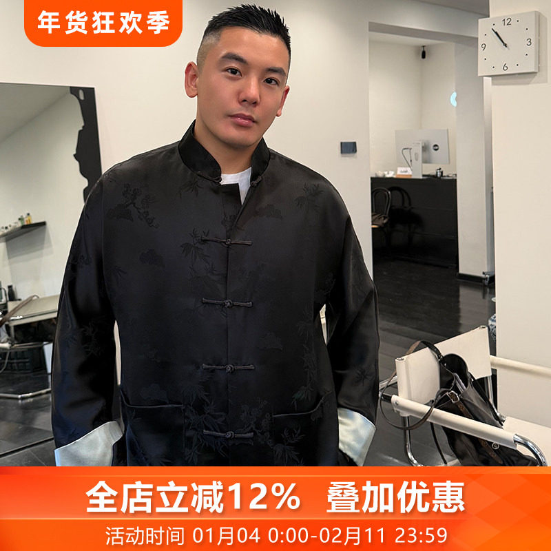 潮汐三重门2026年新中式唐装男士外套冬年轻搞基盘扣改良长袖爸爸,男装,唐装,淘宝优惠券,粉丝福利购,淘宝优惠卷