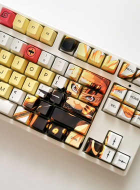 火影鸣人主题键帽周边PBT热升华二次元耐磨OEM高度108键配列