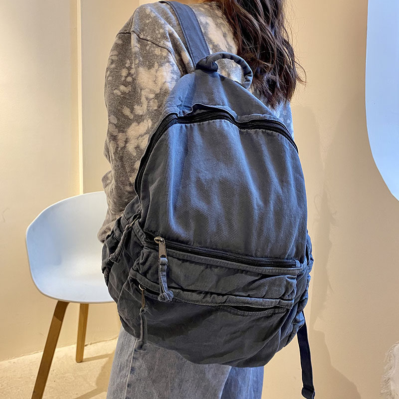 Harajuku schoolbag washing Do the old Retro leisure time Drape Canvas bag schoolbag Backpack Neutral wind Popular Bagin the Leather/Lady bags/Men's bag, Backpack  category - from Buy2taobao.com to provide professional Taobao agent buy service