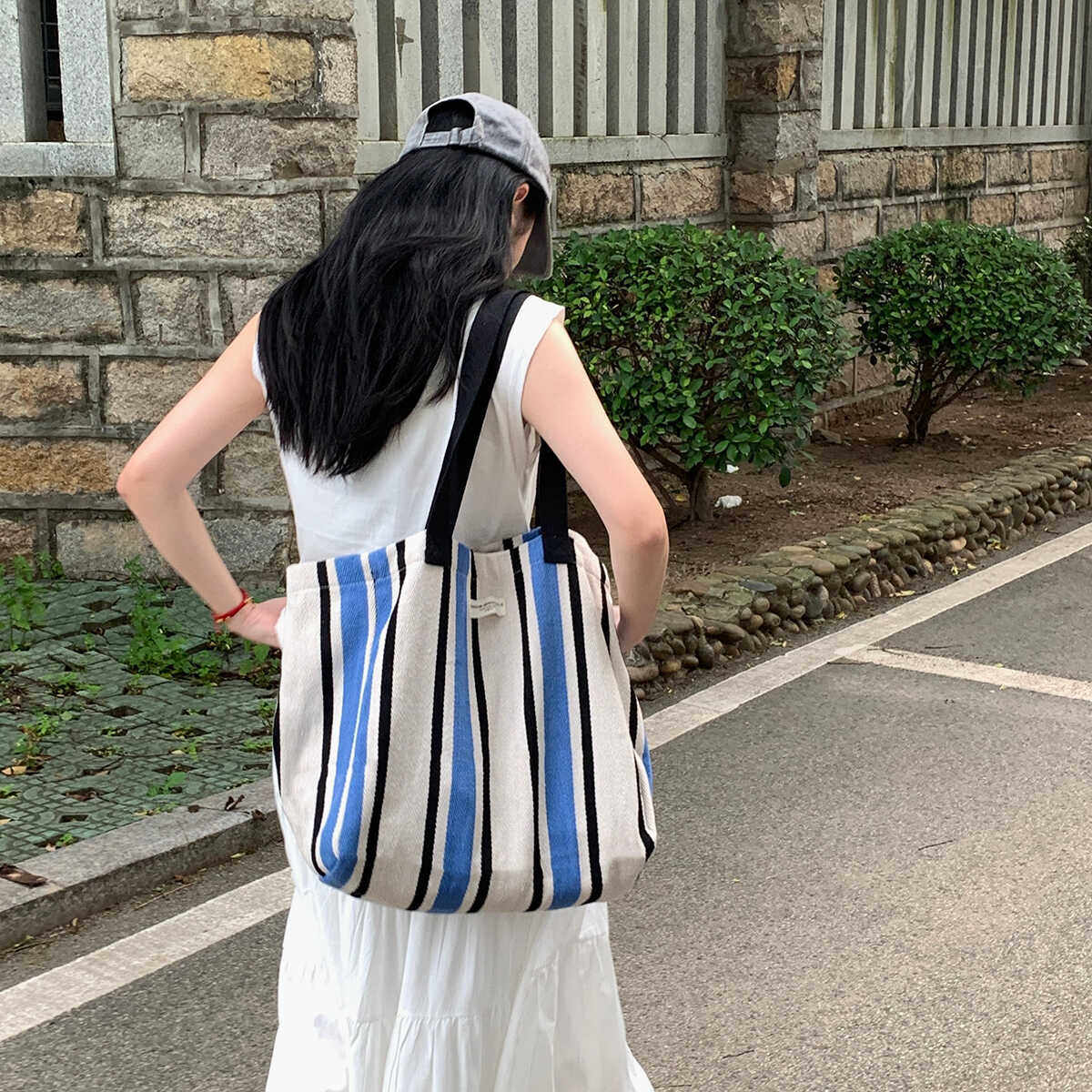 HURIDOM 2024春夏新款帆布包女大容量单肩包休闲百搭慵懒风垂感,箱包皮具/热销女包/男包,时尚帆布包,淘宝优惠券,粉丝福利购,淘宝优惠卷