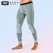 打底裤 52025加厚加绒护膝保暖裤 纯棉质舒绒条纹冬季 单件秋裤 男士