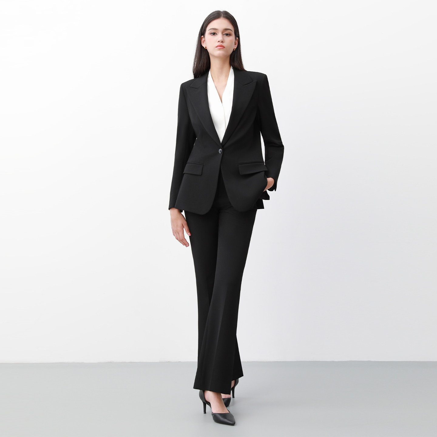 高端西装套装女气质通勤中长款公务员面试职业正装西服外套秋冬款