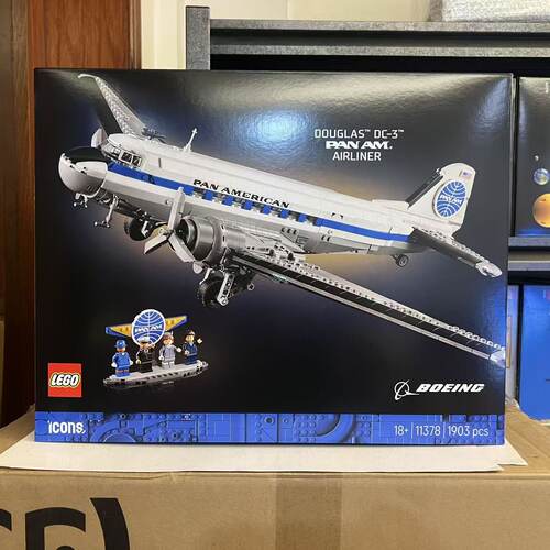 LEGO/乐高11378波音道格拉斯DC-3PANAM客机Icons拼插积木模型玩具