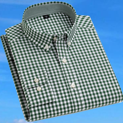 春秋季全棉扣领长袖衬衫男青年