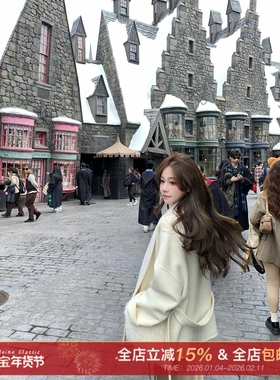 许许然Madeleine【冬日千金】真狐狸毛口袋 羊毛双面呢外套大衣