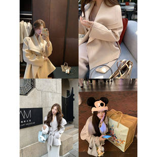 许许然Madeleine【布拉格落日】100%羊毛高端女士双面毛呢外套