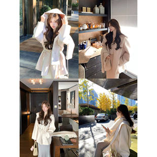 许许然Madeleine【阿勒泰冬季】千金韩系羊毛连帽中长款毛呢外套