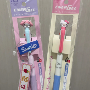 日本pentel派通联名三丽鸥KT美乐蒂大耳狗玩偶双色模块速干中性笔
