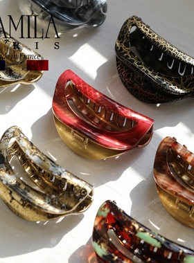 2025新款现货Camila Paris/卡蜜拉法国印花复古抓夹8.8cm吉祥蛇纹