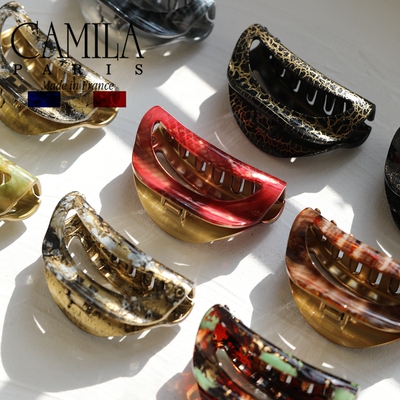 2025新款现货Camila Paris/卡蜜拉法国印花复古抓夹8.8cm吉祥蛇纹