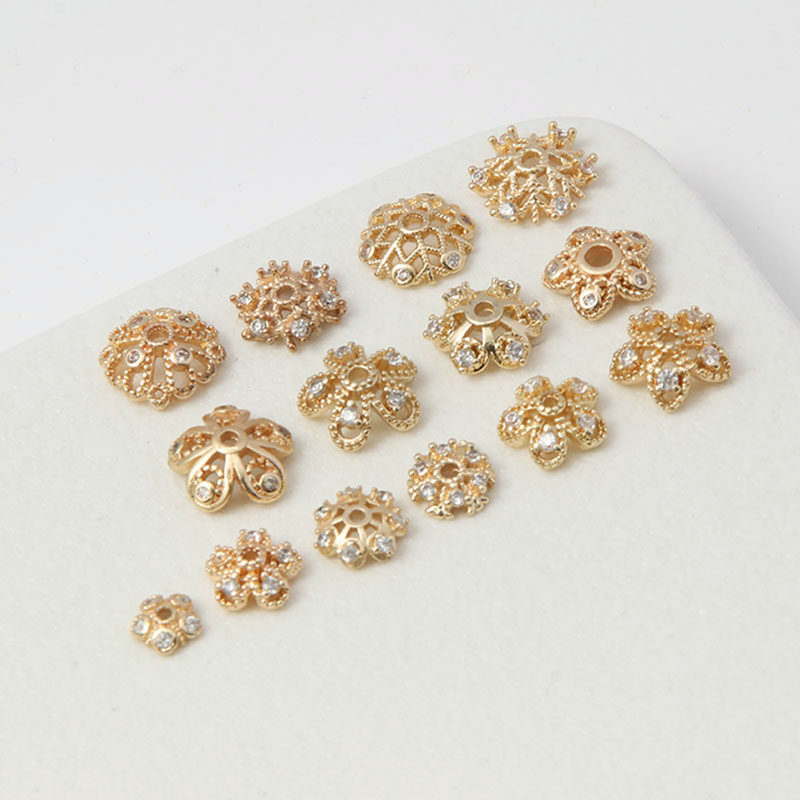 雪花14k包金多款珠托镶嵌锆石