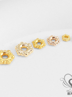 14K包金保色花片4MM隔片6MM六边大孔片8MM手链项链DIY饰品配饰