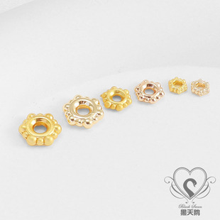 14K包金保色花片4MM隔片6MM六边大孔片8MM手链项链DIY饰品配饰