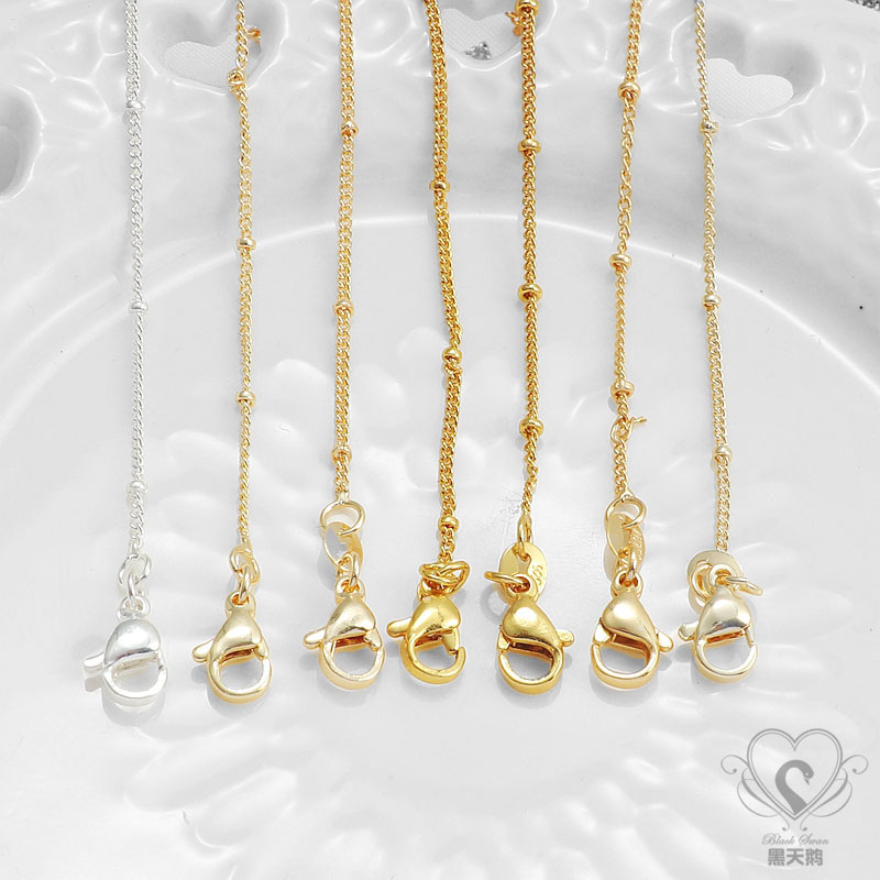 14k包金保色项链60diy毛衣链加长