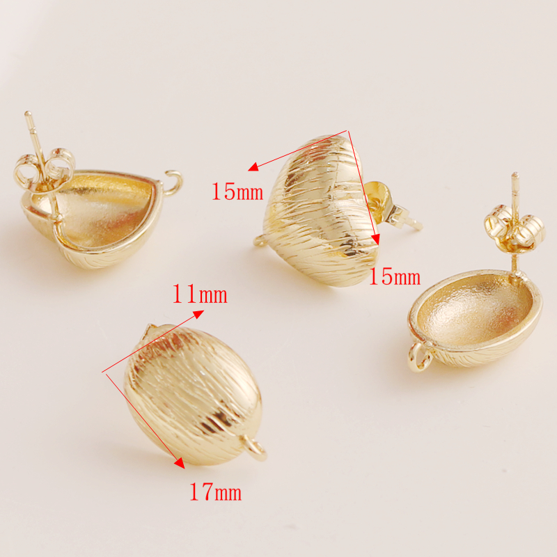 保色条纹爱心椭圆带吊耳针diy