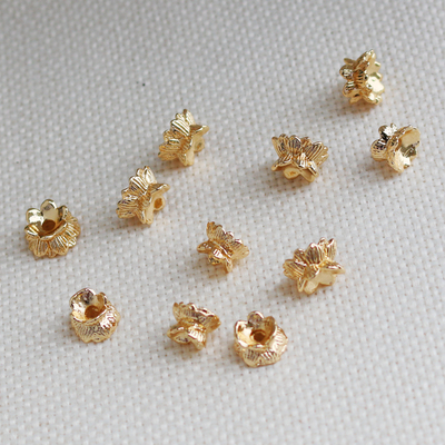 diy包金双层手工配饰花托