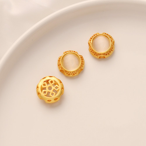 鹅姐铜镀金保色镶嵌隔珠