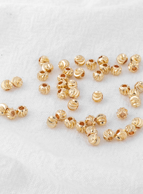 14K包金珠保色切花珠切面西瓜珠3-4-5-6mm DIY手链（100颗一份）