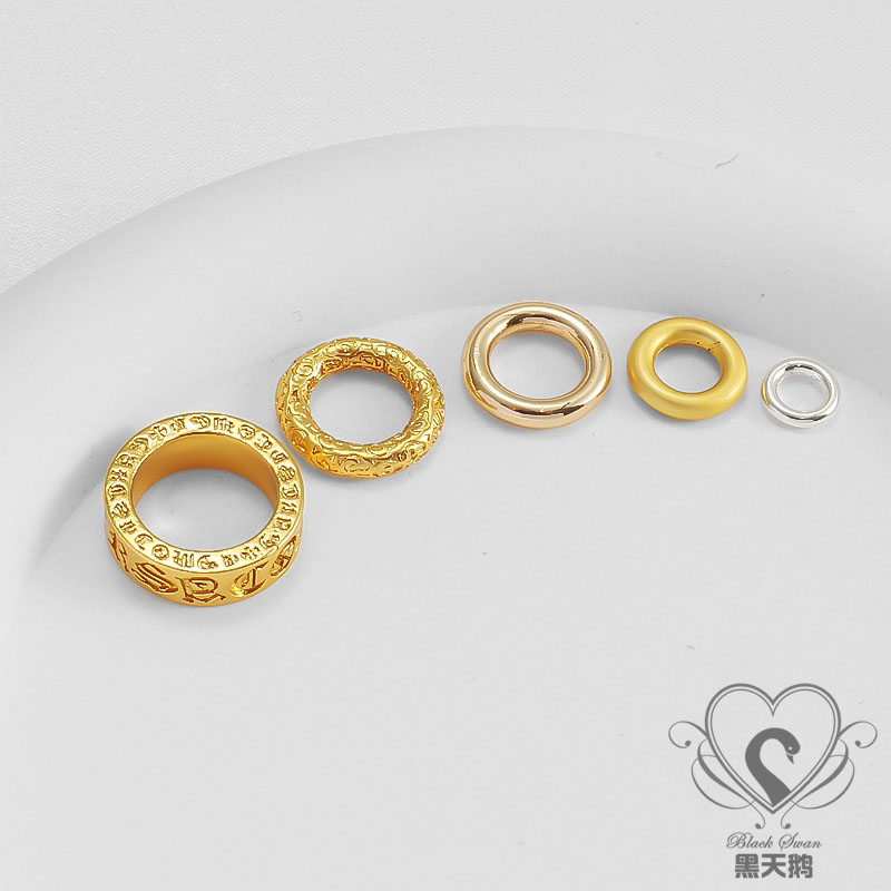 古法金保色哑金电镀闭口圈手链项链链接片垫片隔圆圈diy饰品配件