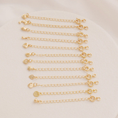 14K包金保色爱心五角星水滴尾链 手链项链延长链圆扣弹簧扣头链接