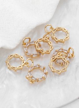 圆形锆石11mm花环diy饰品