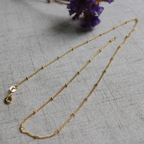 18k18英寸链宽约侧身46厘米包金