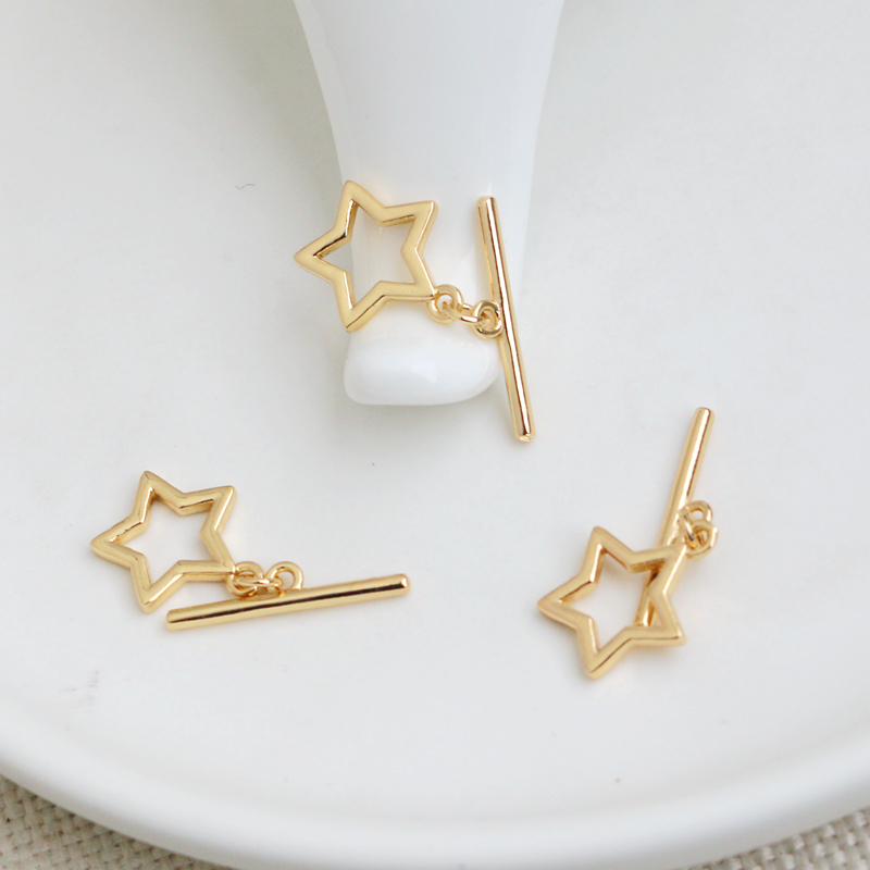 14k包金保色配件五角星diy饰品