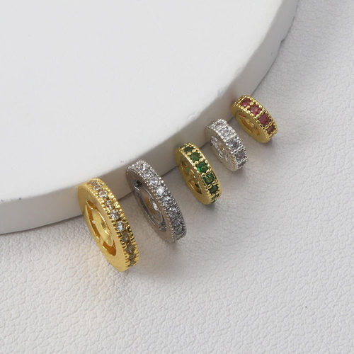 diy包金镶嵌锆石车轮珠隔珠隔片