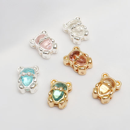 14K包金保色葫芦熊水晶镶嵌串珠隔珠diy饰品手链项链手工材料配件