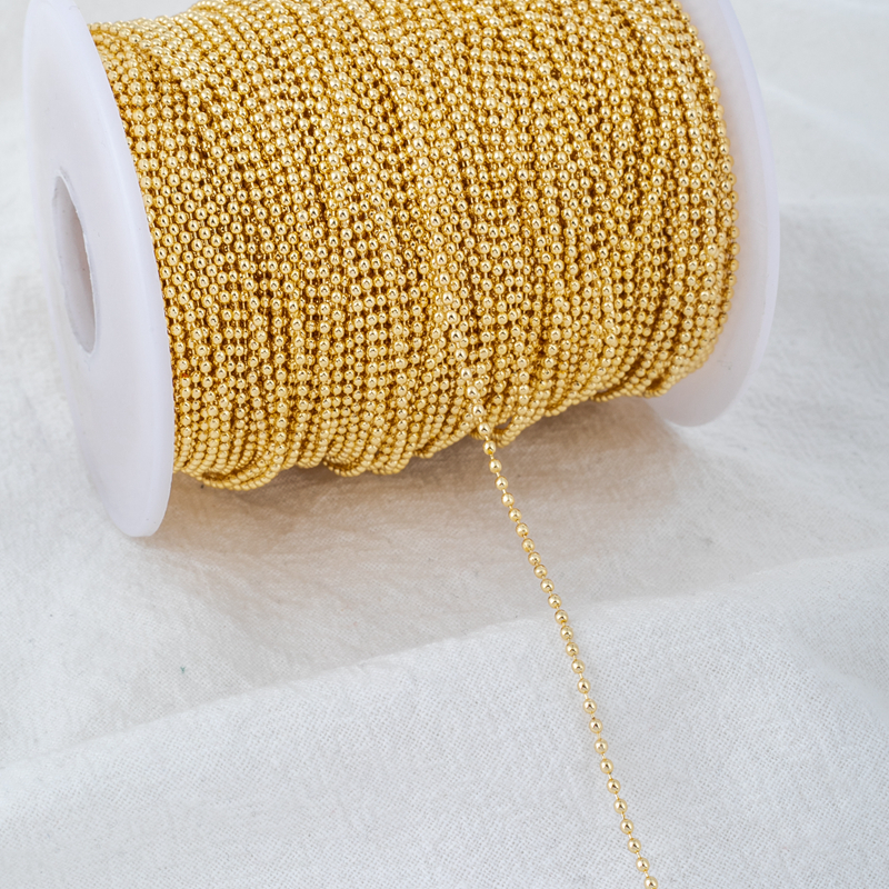 14k保色豆豆光面链条半成品diy