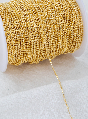 14K保色包金1.2/1.5mm豆豆链光面珠链条半成品diy细链子散链一米