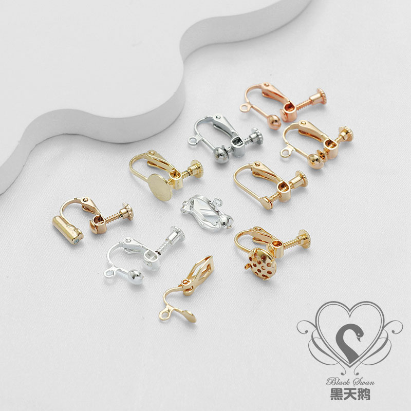 diy14k包金耳夹转换器手工耳饰